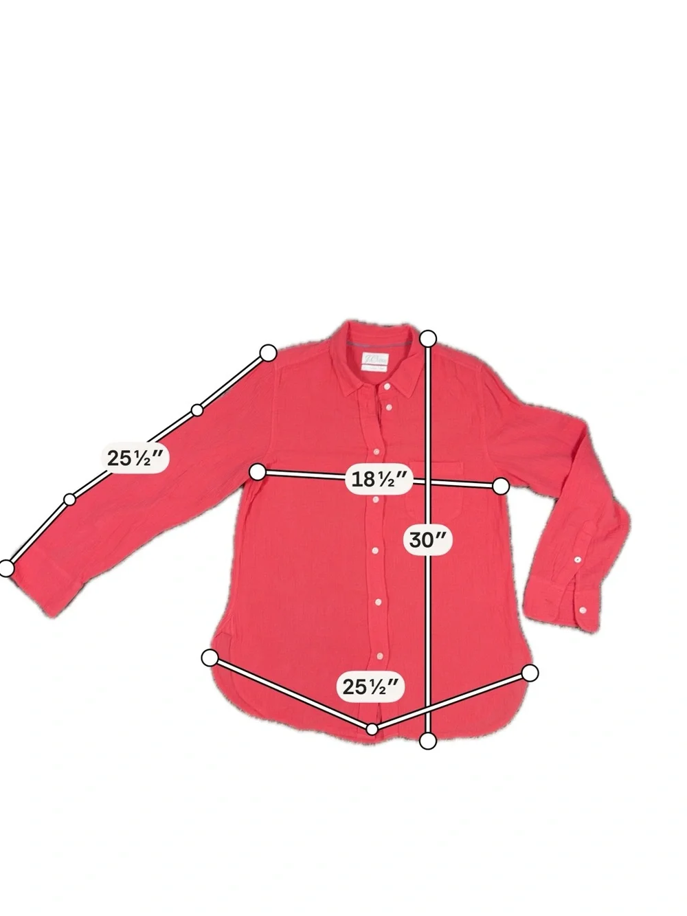 J. Crew Coral Button-Down Textured Shirt